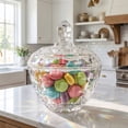 thumbnail image 6 of Glass Candy Dish with Lid Decorative Covered Food Storage Organization Clear Sugar Bowl Container Crystal Glass Candy Jar for Home Kitchen Party, 6 of 6