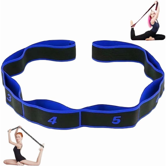 Fitness Resistance Band for Stretching and Yoga, 8-Section Numbered Pull Strap, Durable Poly-Cotton Elastic Tension Rope for Glutes, Pilates, Home Workouts
