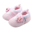 thumbnail image 2 of Newborn Toddler Baby Girl Princess Shoes Soft Sole Anti-slip Cotton Crib Shoes Prewalker 0-18M, 2 of 6
