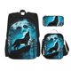 thumbnail image 1 of Balery Blue Full Moon Wolf Mochila escolar 3 en 1 para niños: mochila resistente con lonchera térmica y estuche para lápices. Mochila escolar para niños y niñas., 1 of 7