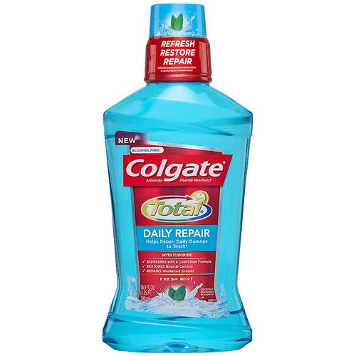 Colgate Total Daily Repair Mouthwash, Fresh Mint 500mL, 16.9 fl oz