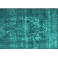thumbnail image 1 of Ahgly Company Machine Washable Indoor Rectangle Persian Turquoise Blue Traditional Area Rugs, 3' x 5', 1 of 4