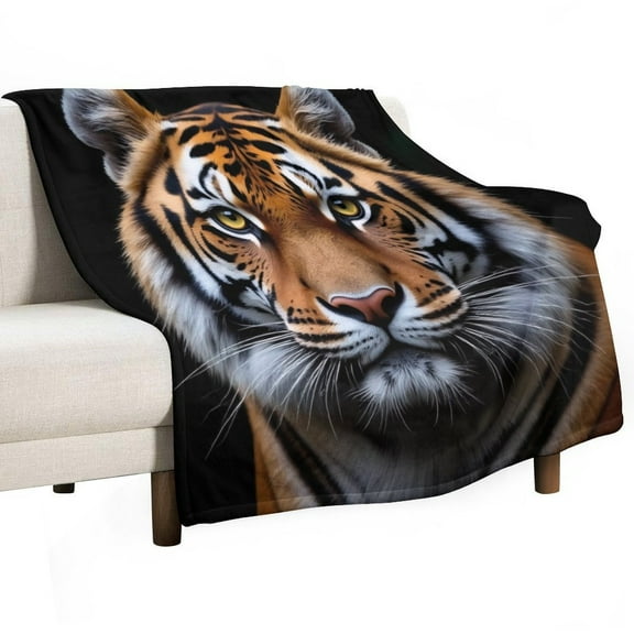 Tiger Face Close-Up Blankets Bedroom Living Room Sofa Throw Blankets for Beds