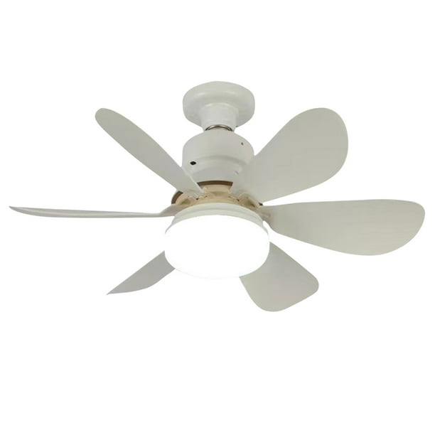 Lámpara Ventilador LED 40 W 20 Pulgadas Ventilador Techo Interior 3 Modos 6 Aspas (interruptor Pared Blanco)