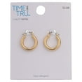 Time and Tru Women's Gold Medium Thick Hoop Earring