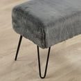 thumbnail image 4 of Home Soft Things Solid Faux Fur Ottoman - Grey Flannel - 19" x 13" x 17", 4 of 7
