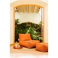 thumbnail image 2 of Gouchee Home Chamonix Outdoor/Indoor Orange Ottoman Pouf – Water-Repellent Bean Bag Footstool with Polystyrene Bead Filling for Patio, Porch, or Living Room, 2 of 5