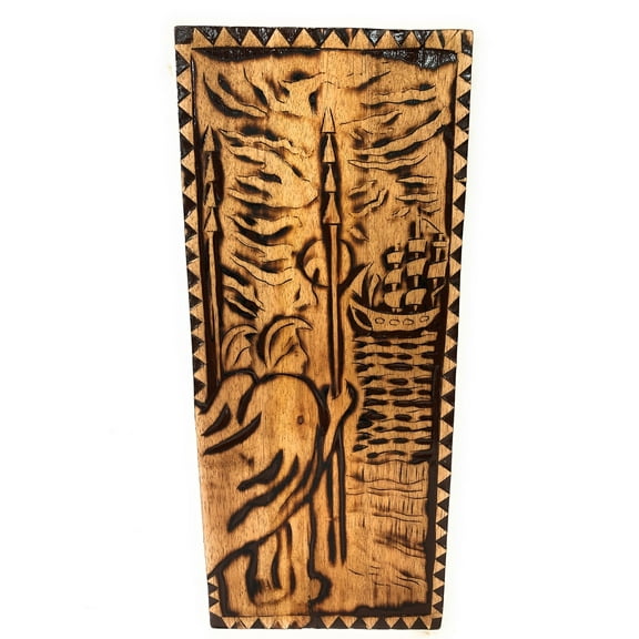 Sailing Away Wood Panel 30" X 12" King Kamehameha - Polynesian Wall Art | #dpt5052