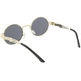 thumbnail image 4 of Steampunk Inspired Oval Sunglasses Unique Engraved Metal Neutral Lens 60mm (Gold / Smoke), 4 of 4