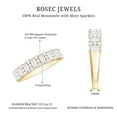 thumbnail image 6 of Rosec Jewels Certified Moissanite Half Eternity Ring for Women - Round and Baguette Moissanite Ring - D-VS1 Grade - Ready to Gift, 10K Yellow Gold, US 5.50, 6 of 7