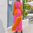 thumbnail image 2 of Vestido largo con estampado retro de los años 60 y 70 Vestidos de mujer vestido de verano, 2 of 4