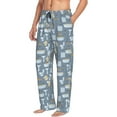 thumbnail image 2 of Xecao Blue Bathroom Men's Straight Lounge Pajama Pants: The Ultimate in Comfortable Sleepwear, 2 of 9