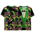 thumbnail image 6 of Uootdi Womens Mardi Gras Festive Tops Crew Neck Funny Graphic Tuxedo Short Sleeve T Shirt Tropical Holiday Vacation Novelty Shirts Gift, 6 of 8