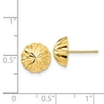 thumbnail image 3 of 14k Gold Diamond-cut 10mm Domed Post Earrings, 3 of 3