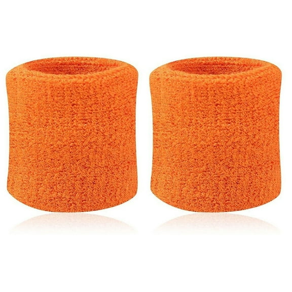 UDIYO 2Pcs Sports Wristband Solid Color Absorbent Cotton Breathable Quick Dry Sweatband for Tennis
