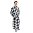 thumbnail image 5 of Leveret Mens Flannel Robe Black & Red Plaid M, 5 of 5