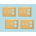 thumbnail image 2 of Home Switch Plate Brushed Brass Double Toggle/Outlet | Renovator's Supply, 2 of 2