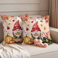 thumbnail image 2 of Fall Gnomes Outdoor Waterproof Pillow Covers, Thanksgiving Pumpkins Red Maple Leaf Pink Decorative Square Throw Pillowcase Sofa Cushion Sham for Patio/Couch/Chair, 16"x16" 2 Pack, 2 of 8