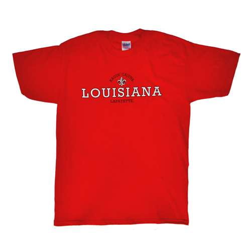 E5 - Louisiana Lafayette Ragin' Cajuns T-shirt - Team Logo, Red ...