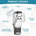 thumbnail image 2 of Yayeee 40oz Double-Wall Insulated Stainless Steel Tumbler with Handle Bottle, Black Chubby Cat, 2 of 8