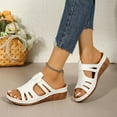 thumbnail image 6 of Fnooota Flat Sandals for Women, Platform Slip On Open Toe Summer Shoes Sandals White Size 9, 6 of 9