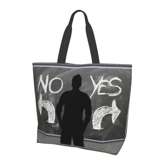 ZICANCN Canvas Tote Bag Aesthetic - Board Arrows Decision Grocery Bags Reusable Shopping Bags with Handles Durable Foldable Washable for Women Men