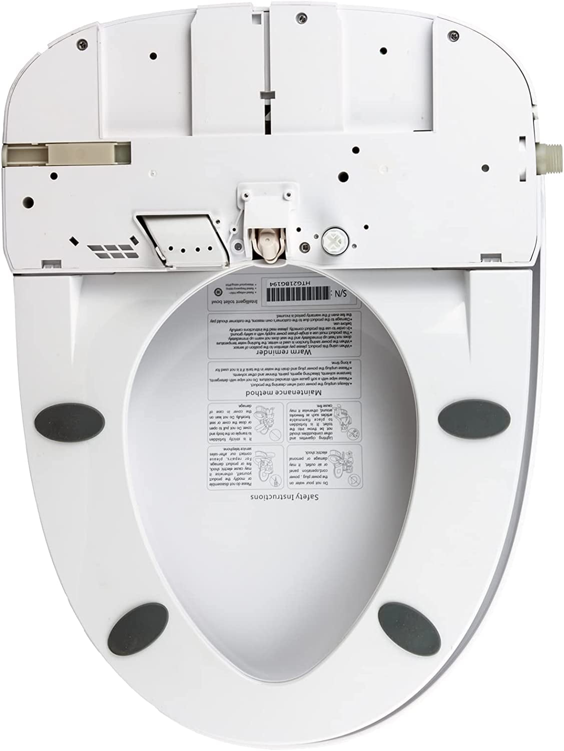 Euroto 6828 Smart Toilet Bidet Luxury Seat, Unlimited Warm Water, Nightlight, White, 1 Piece