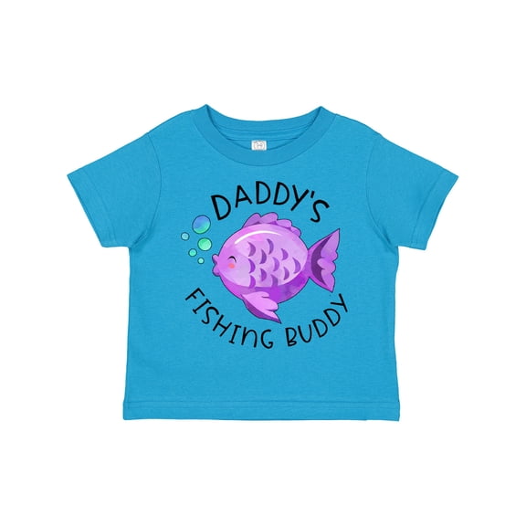 Inktastic Daddy's Fishing Buddy with Cute Purple Fish Boys or Girls Toddler T-Shirt
