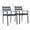 2 Pcs Chairs-Gray, variant on JOIVI 5 Piece Outdoor Dining Set, Aluminum Patio Furniture Dining Table and Stackable Chairs Set for 4 People, Wood Grain Tabletop with 2.05” Umbrella Hole, for Deck, Backyard