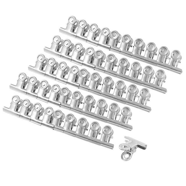 Unique Bargains Pinces à Papier en Métal Ton Argent pour Bureau 50 Pcs