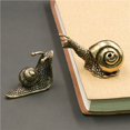 thumbnail image 3 of Adornos pequeños de caracol macizo de cobre puro para ceremonia del té, mascota de té, soporte creativo para bolígrafos con forma de caracol, artesanías con mango antiguo, 3 of 5