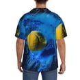 thumbnail image 3 of KLL Sports Tennis Ball Print Men's Shirt Short Sleeve Button Down Summer Cuba Beach Shirts- Large, 3 of 5