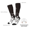 thumbnail image 4 of Yiaed Piano Keys With Musical Notes Print Great elasticity Adult Stockings Sports socks for Men and Women, 4 of 6