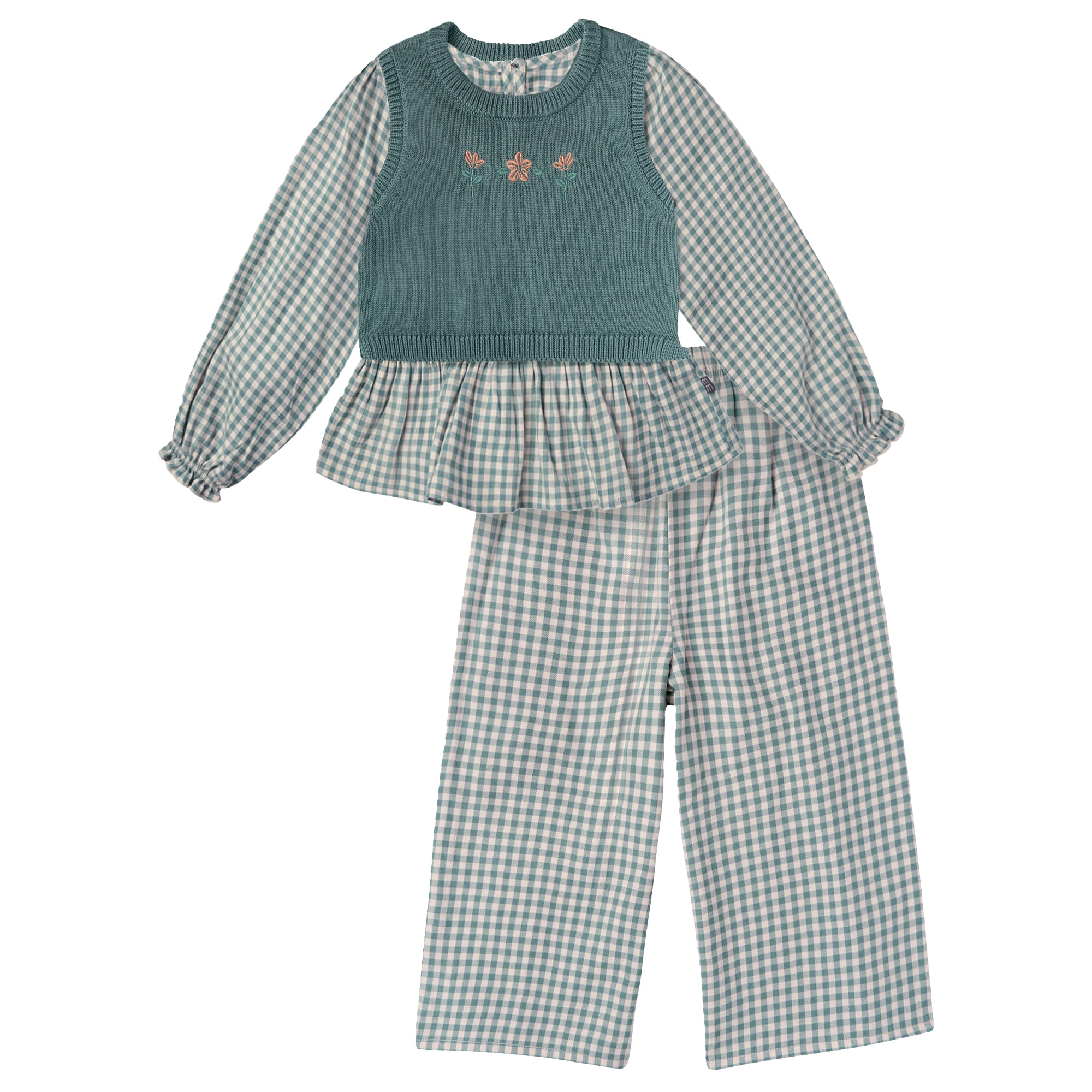 Modern Moments by Gerber Toddler Girl Outfit Set with Sweater Vest, 3-Piece, Sizes 12 Months - 5T