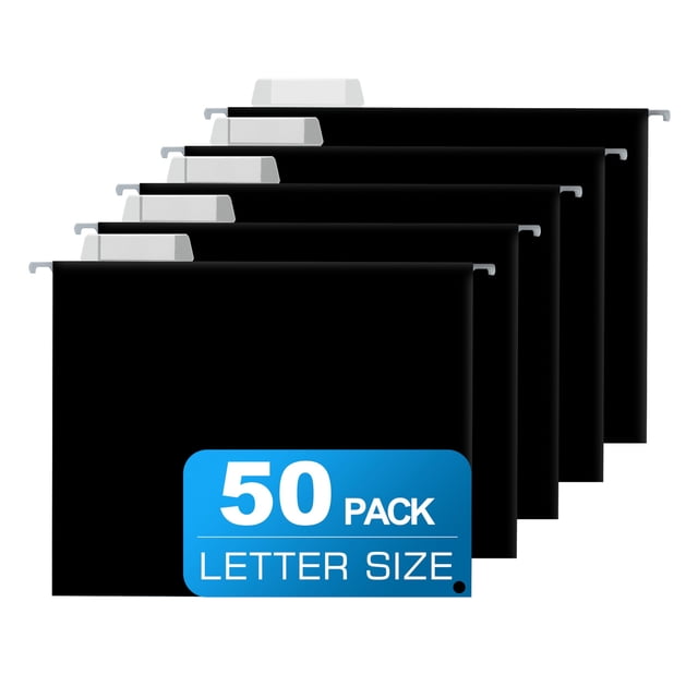 Carpetas colgantes YNXPTBNC tamaño carta, paquete de 50, negras