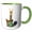 Green/White, variant on 3drose, Funny Cute Llama Playing Cards Cartoon, 11oz Two-tone Green Mug