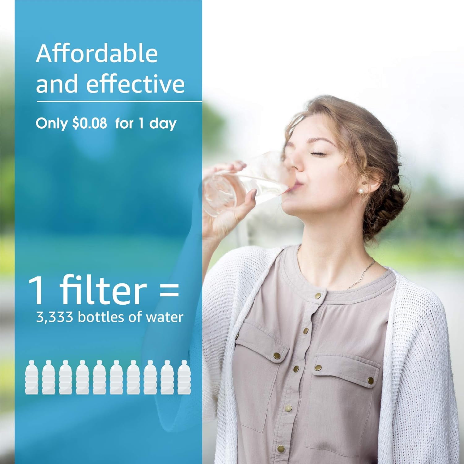 AQUA CREST 1000R Under Sink Water Filter, Replacement for Culligan® 1000R Cartridge, Fits for Refrigerators, RVs and Undersink Systems, 3 Pack
