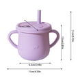 thumbnail image 2 of Silicone Baby Training Cup with Lids and Straw Set,Toddlers Straw Cup with 2 Handles,Leak Proof Feeding Cups for Boys and Girls,Comfortable to Hold,Suit for Drinks and Snacks, 2 of 6