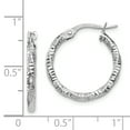 thumbnail image 2 of Beautiful 14K White Gold Polished and Textured Hoop Earrings, 2 of 2