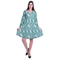 thumbnail image 2 of Moomaya Designer Printed Short Flared Dress Full Sleeve Velvet Tunic Dresses For Women, 2 of 7