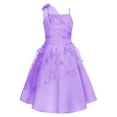 thumbnail image 4 of Yartina Flower Girls Dress Sleeveless Princess Dress Kids Wedding Pageant Prom Party Tulle Tutu Gown Purple 16, 4 of 5
