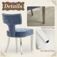 thumbnail image 5 of Mid Century Dining Chairs Set of 4, Farmhouse Linen Fabric Upholstered Accent Chair Curved Backrest with Copper Nails Around,Kitchen Chairs with Hardwood Frame, 5 of 7