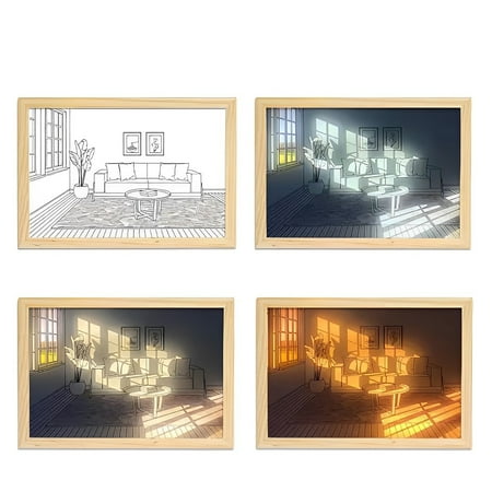 

Frusde LED Light Painting Night Light Bedside Lamp Atmosphere Lamp Table Light for Wall Decor Home Gift-K