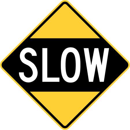 Vinyl Stickers - Slow - Safety and Warning Warehouse Signs Stickers - 3.5 x 5 - 3 Pack