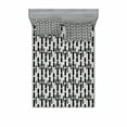 thumbnail image 2 of Ambesonne Abstract Fitted Sheet & Pillow Sham Set, Brush Mark Effect Stripes, Twin, White and Black, 2 of 3
