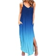 thumbnail image 2 of SMihono Robes d'Été Bohémiennes pour Femmes Grande Taille Mode Décontractée Col en V Imprimé Robes d'Été Sans Manches Robe Pull, 2 of 5