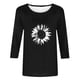 thumbnail image 4 of Fiudx Camisetas para Mujer Camiseta Estampada a La Moda para Mujer, Blusa de Mangas 3/4, Tops Informales con Cuello Redondo, 4 of 4