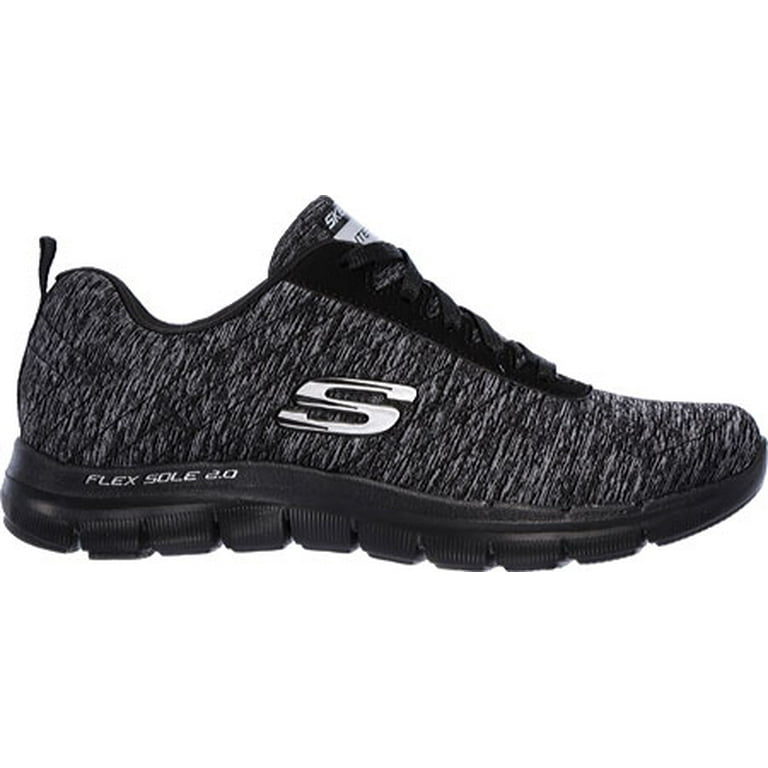 atlet Taktil sans Takt Skechers Women's Flex Appeal 2.0 Sneaker, Black/Charcoal, 8.5 W US -  Walmart.com