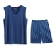 thumbnail image 1 of Conjunto Deportivo de los Hombres, Moda Casual de Color Sólido Cuello en V sin Mangas de Elasticidad Superior para el Desgaste Al Aire Libre, Traje Atlético de Humedad, 1 of 9
