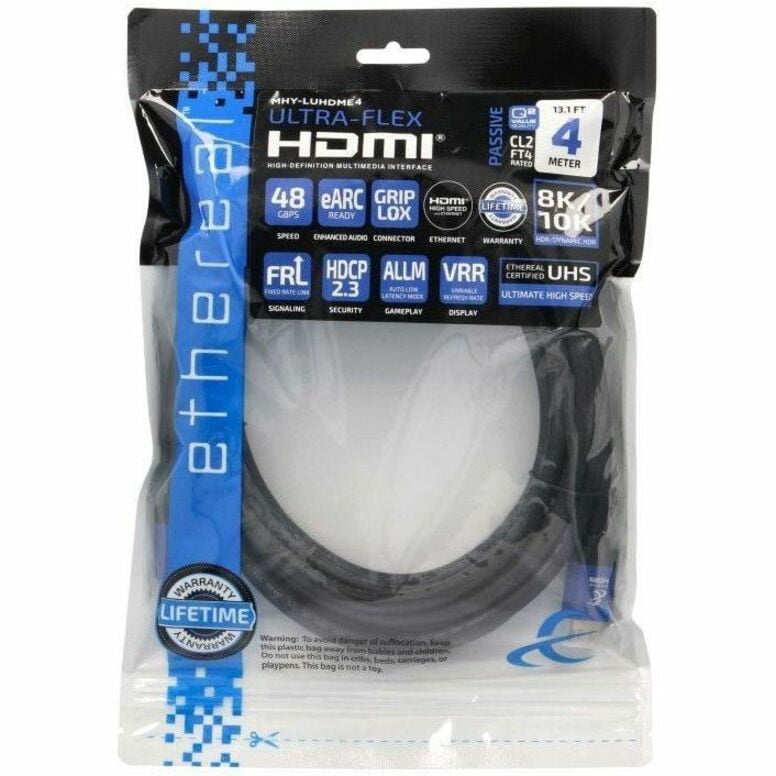 13.1ft Ultra-Flex 4K 8K 10K HDR 48Gbps Certified Ultra High-Speed eARC HDCP 2.3 HDMI Cable